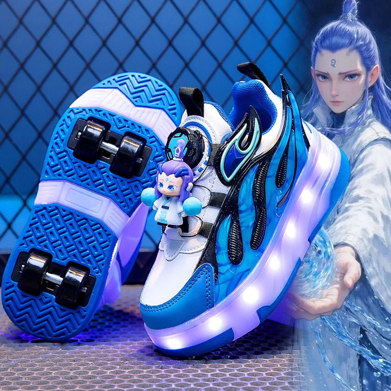 [กลางแจ้ง] Nezha Ao Bing รองเท้าสำหรับฤดูใบไม้ร่วงปี 2025 สเก็ตสี่ล้อแบบเปิดหน้า ขนาด 9TDF