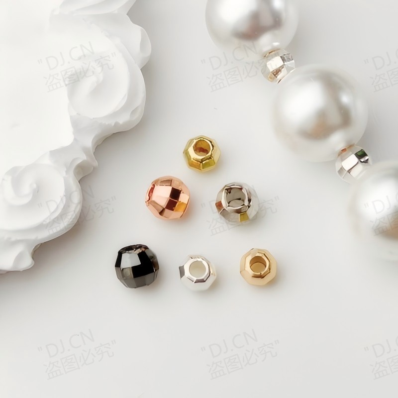 ADJ1108 [สีเดียวกว่า 100 ชิ้นได้รับ 30 ชิ้นฟรี] ลูกปัดเลเซอร์ตัดดอกไม้ Spacer ลูกปัด 14k แพ็คสีทอง R