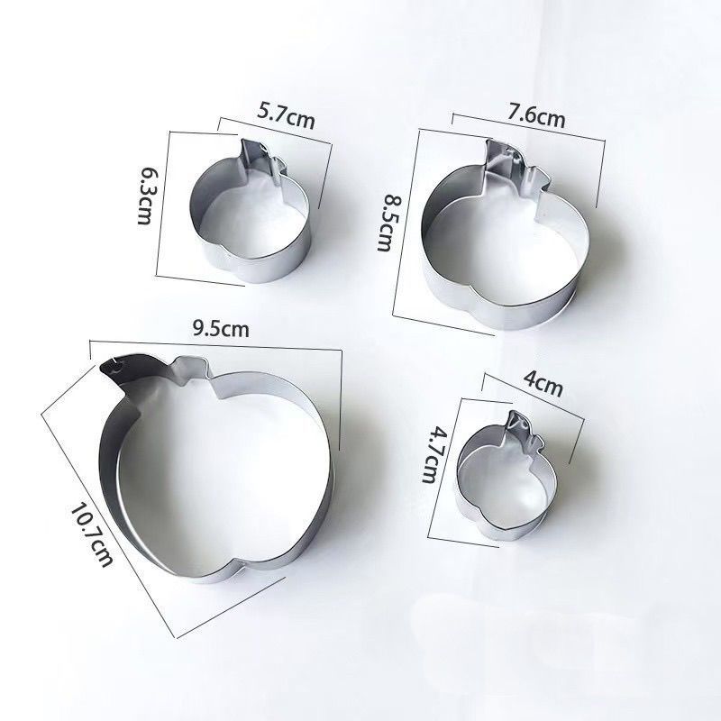 แอปเปิ้ลบิสกิตชุดแม่พิมพ์สแตนเลสที่ทําด้วยมือผลไม้เค้กตัดแม่พิมพ์น่ารักเหนียวดินเบเกอรี่คุกกี้