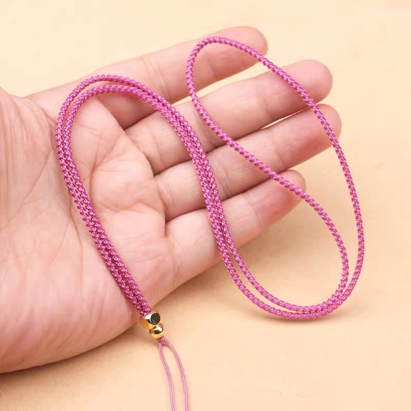 Simple Square Golden Tube ผู้ชายผู้หญิงสร้อยคอเชือกถักเครื่องประดับจี้เงินทอง yu Pei สร้อยคอแขวนคอเช