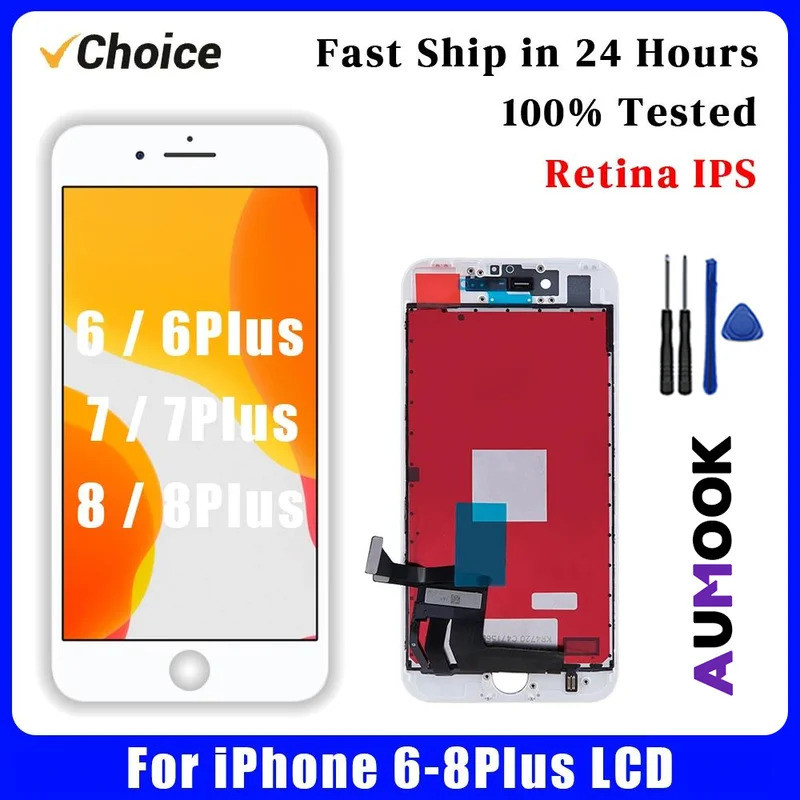 AAA + OEM LCD สําหรับ 6 6s 7Plus 8Plus LCD หน้าจอสัมผัส Digiziter Assembly สําหรับ 6Plus 6sPlus 7 8 