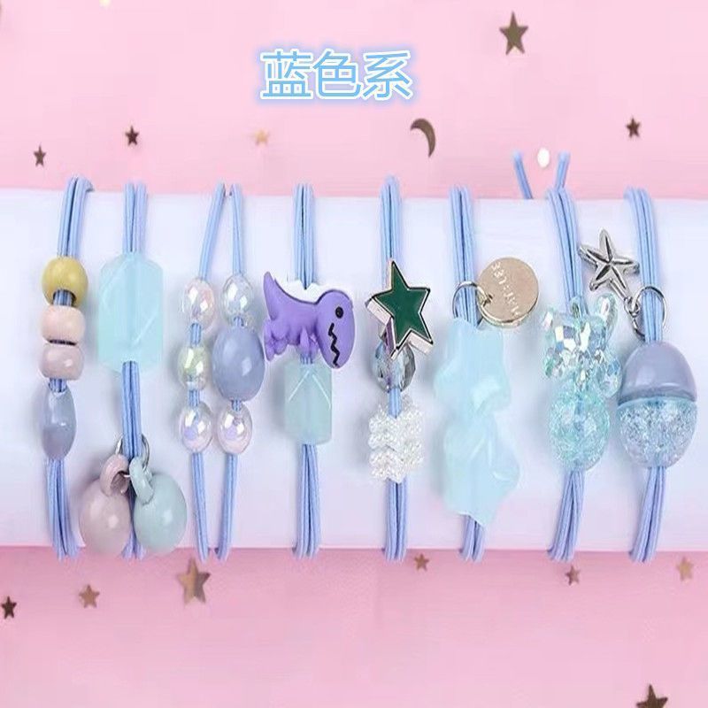 014少女韩国可爱头绳橡皮筋扎头发韩版发绳学生闺蜜立体女生蓝色4.1JG014 Korean Cute Hair Tie for Girls, Rubber Band for Ty Hair, Korean Style Hair Rope for Students and Girlfriends,