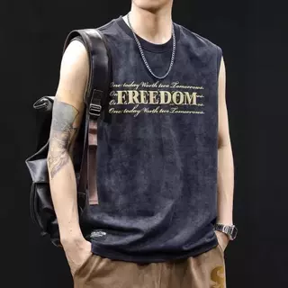 MNO.9 Tank B975 เสื้อกล้ามผู้ชาย ลายอักษร เสื้อออกกำลังกาย ผ้านุ่ม ระบายอากาศได้ดี แฟชั่นชาย เสื้อแขนกุด บางเบาใส่สบาย