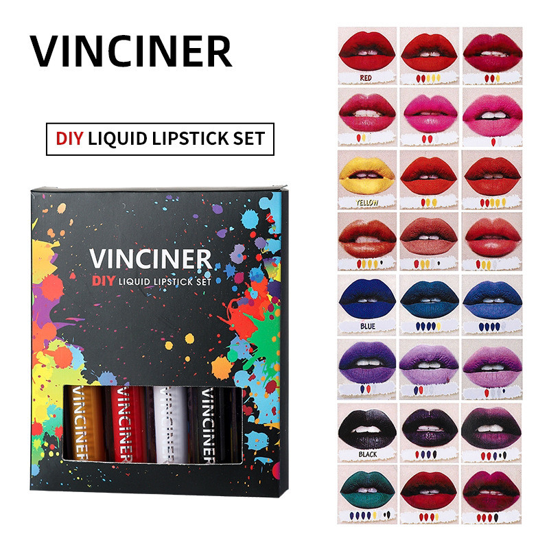 Popular~DIY Color-adjusting lip gloss set, silky matte lip gloss, liquid lipstick Color Mixing Guide