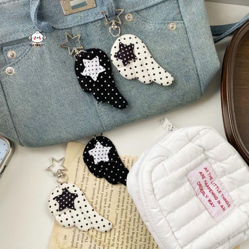 {maybest} Pentagram Angel Wings พวงกุญแจ Y2K Vintage Polka Dot จี้กระเป๋าน่ารักเครื่องประดับสาว Bapa School ของขวัญอุปกรณ์เสริม {TH} ราคา ถูกที่สุด ดีลบีเคเค แกลเลอรีภาพที่ 6