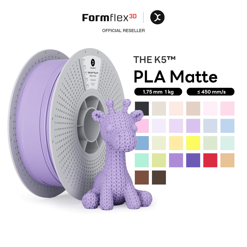 เส้นพลาสติก Filament สำหรับเครื่องพิมพ์ 3มิติ Kexcelled PLA Matte ผิวด้าน พิมพ์ง่าย 1.75mm 1Kg