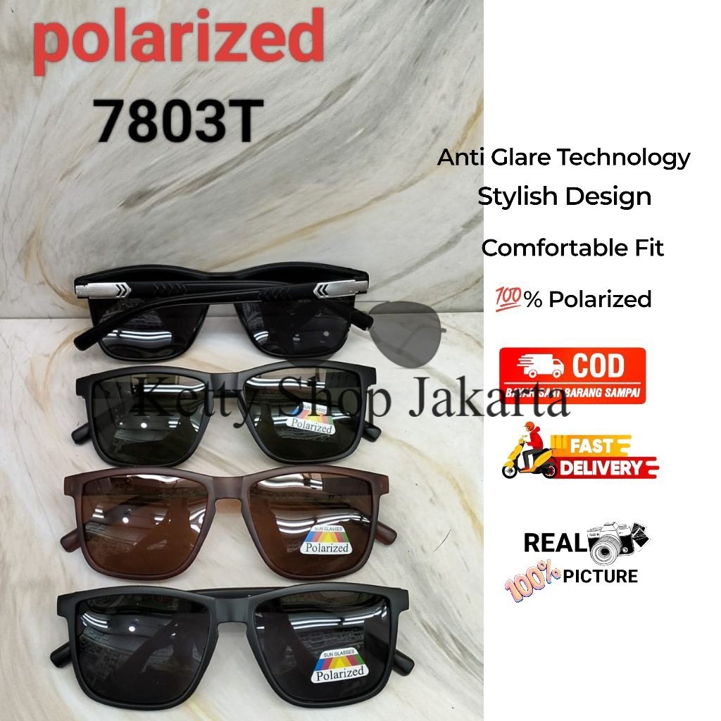 [New Polarized 7803T] แว่นกันแดดโพลาไรซ์ Unisex - Anti-Glare UV ดีไซน์มีสไตล์ สวมใส่สบาย