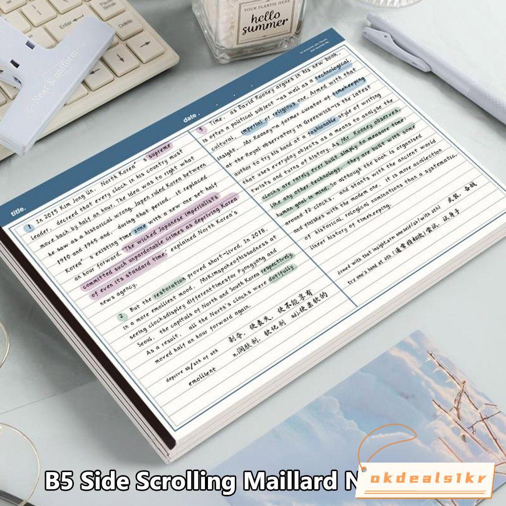 IOKDEALS1 20แผ่น/หนังสือ Notepad,แนวนอนTearable B5 Notebook,เรียบง่ายB5 Writing Memo Padsสํานักงานโร