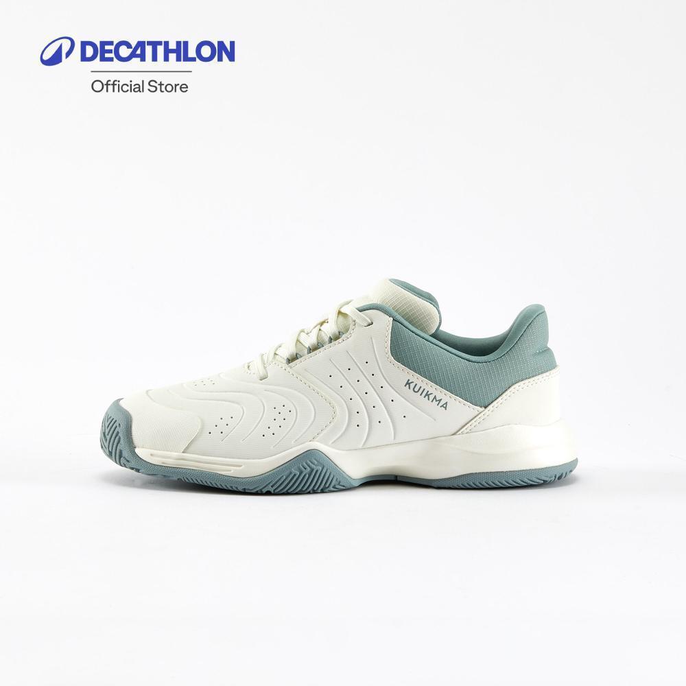 Decathlon Kids' Lace-Up Tennis Shoes Ts Strong รองเท้าเทนนิสแบบผูกเชือกสำหรับเด็กรุ่น Ts Strong - White
