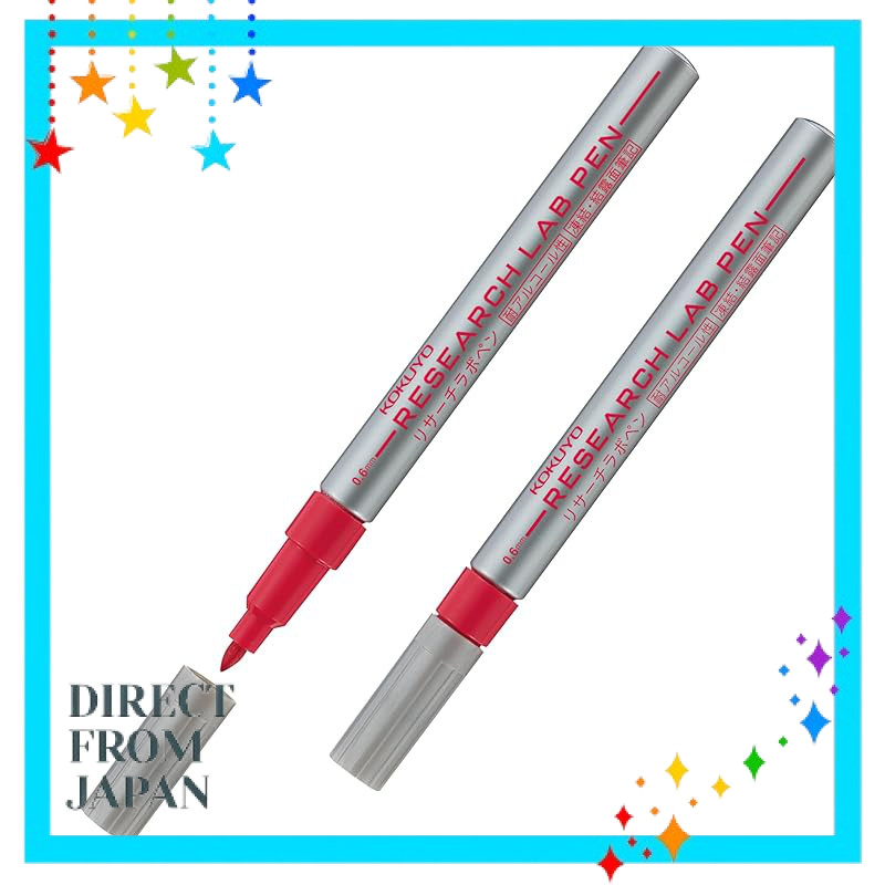 Kokuyo Alcohol-Resistant Research Lab Pen Marker Black and Red 2-Piece Set PM-R100DX2SET & PM-R100RX