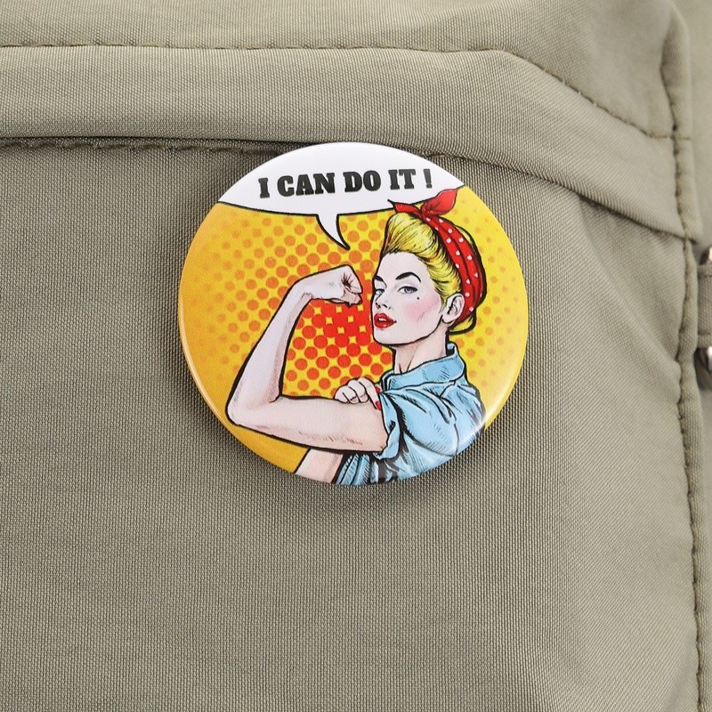 Retro Y2K สไตล์ Tinplate Pin แฟชั่นศิลปะหญิง Power Badge รูปที่ 4