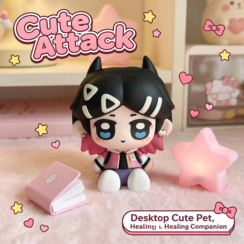 GK ของเล่นเกม Valorant รุ่น Q Clove และ Jett Cat Series ของเล่นเครื่องประดับคอมพิวเตอร์กรณีเดสก์ท็อปตกแต่งเหมาะสําหรับอะนิเมะ
