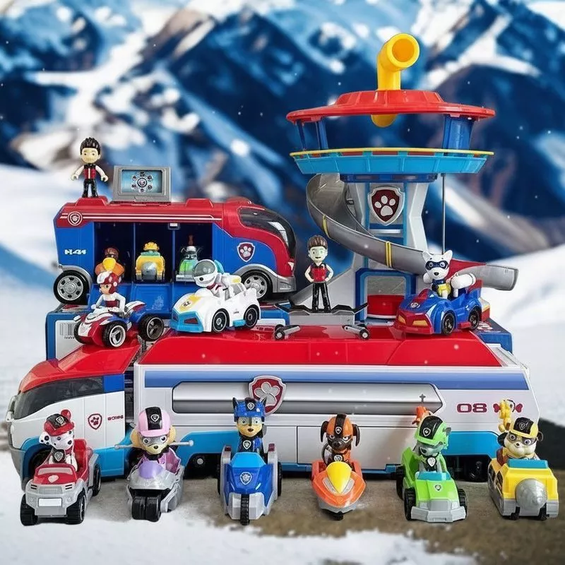 Paw Patrol Tower Mighty Pups ชุดของเล่นรถบัสพร้อมฟิกเกอร์ - รูปที่ 1