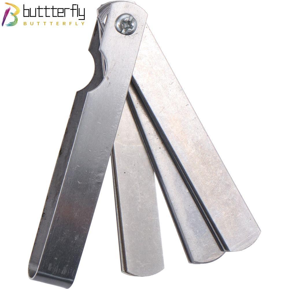 BUTTTERFLY เครื่องมือวัดช่องว่าง, สแตนเลสเมตริกและอิมพีเรียล 32 ใบมีด Feeler Gauge, Dual Marked 0.04