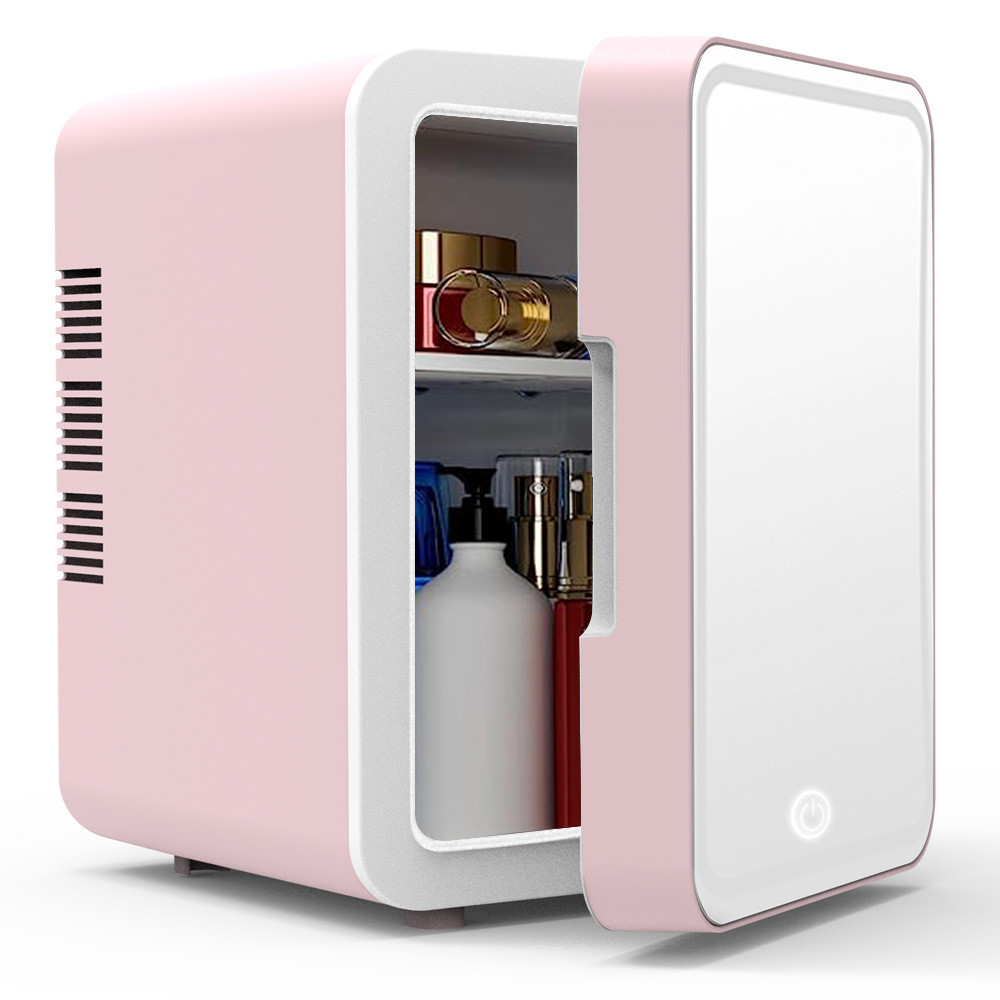 L ตู้เย็นในรถยนต์ Car Home Freezer Dual-use Mini เครื่องสําอางความงามพื้นผิวกระจกขนาดเล็กของขวัญ