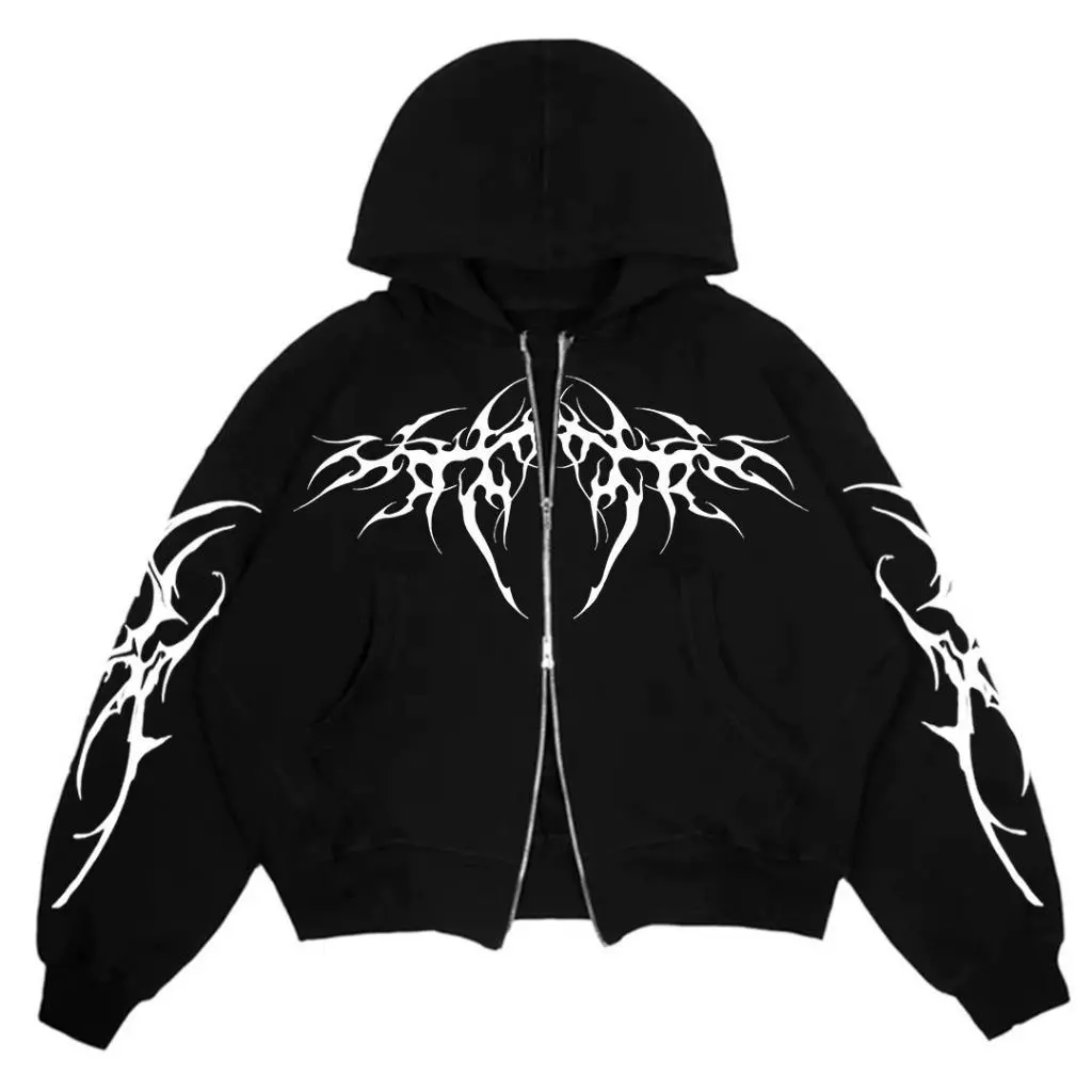 NEW GLGS | HOODIE DOUBLE ZIPPER BOXY | หงส์ดํา 120CM-3XL
