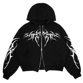 NEW GLGS | HOODIE DOUBLE ZIPPER BOXY | หงส์ดํา 120CM-3XL