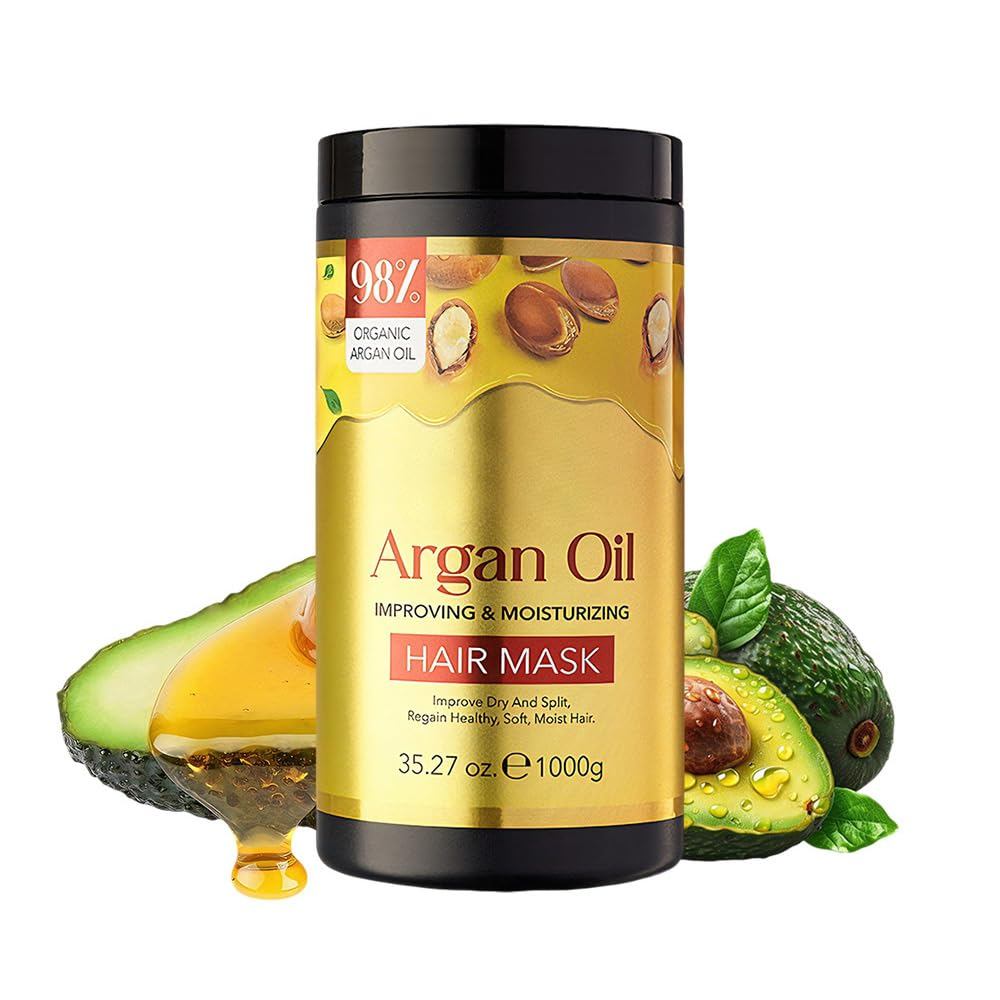 Argan Oil Moisturizing Hair Mask, มาส์กผมลึก, การดูแลป้องกันผมชี้ฟูและให้ความชุ่มชื้น
