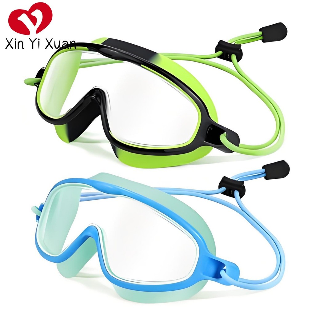 Large Frame Swimming Goggles New Elastic Hair Bands for Children Anti-fog silicone swimming goggles 