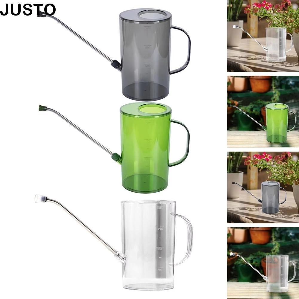 JUSTO บัวรดน้ําสวน, พร้อมเครื่องหมายติ๊ก 1.5L/2L ถังรดน้ํา, หัวฉีดยาวแบบพกพาสแตนเลสรดน้ํากาต้มน้ําสวนดอกไม้พืช