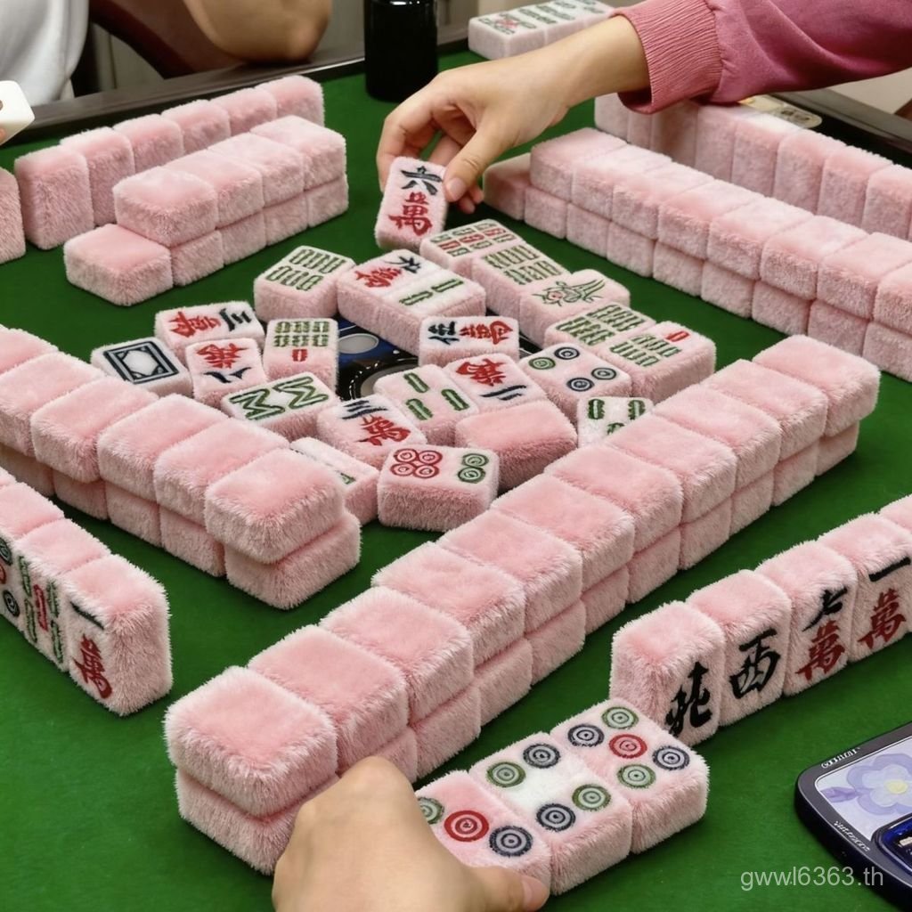 Travel First Furry Hand First-Class Full Set Girl Mahjong Pure Hand Rubbing Fur Household Mahjong Ma