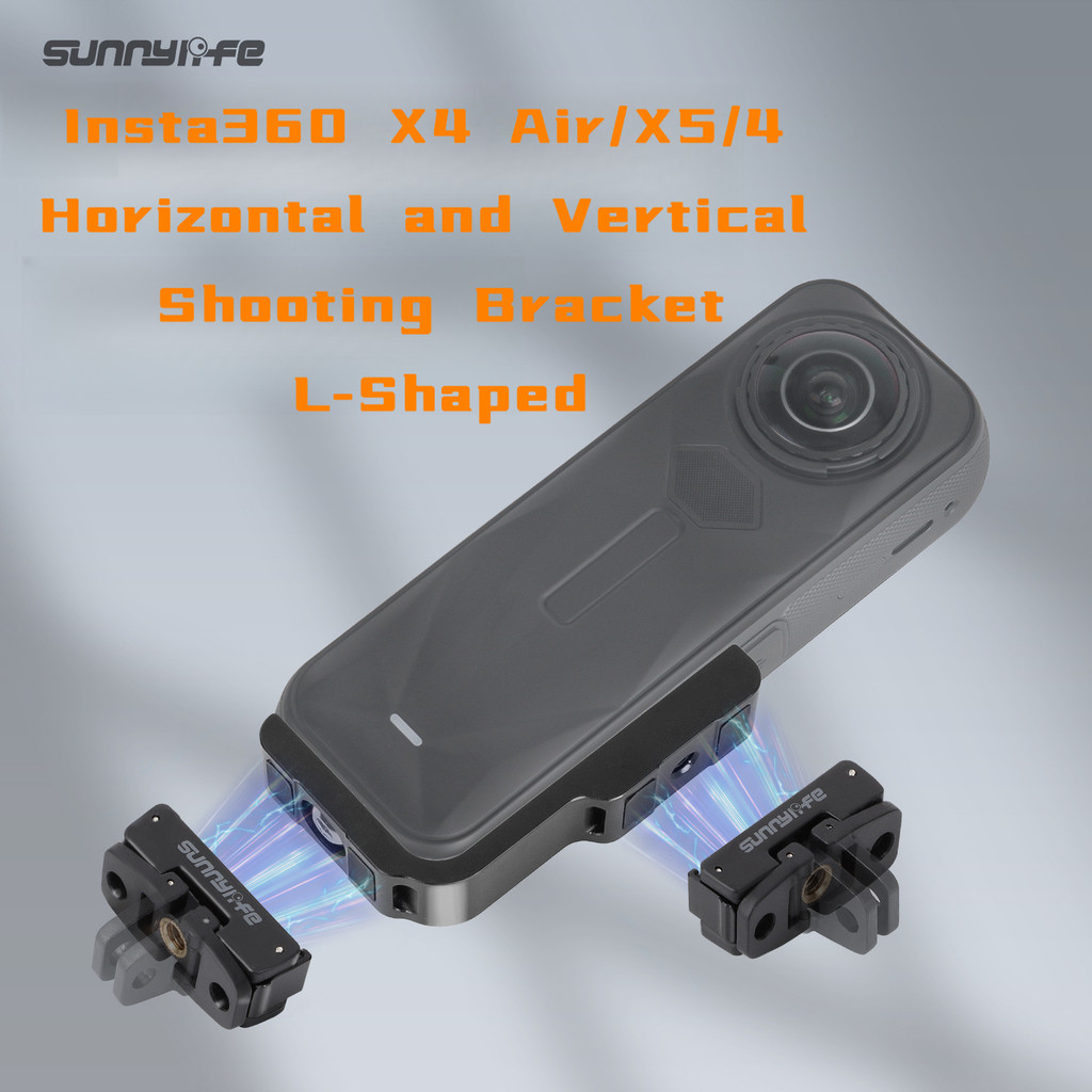 Sunnylife Insta360 X4/X4 Air/X4/X4 Air Air Air/X5/4 วงเล็บการถ่ายภาพแนวนอนและแนวตั้งรูปตัว L วงเล็บแ