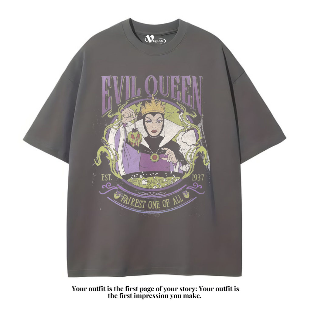DISNEY VEGA88 *แนะนํา evil queen fairest one of all* เสื้อยืดโอเวอร์ไซส์ | เสื้อยืดโอเวอร์ไซส์ | โอเ