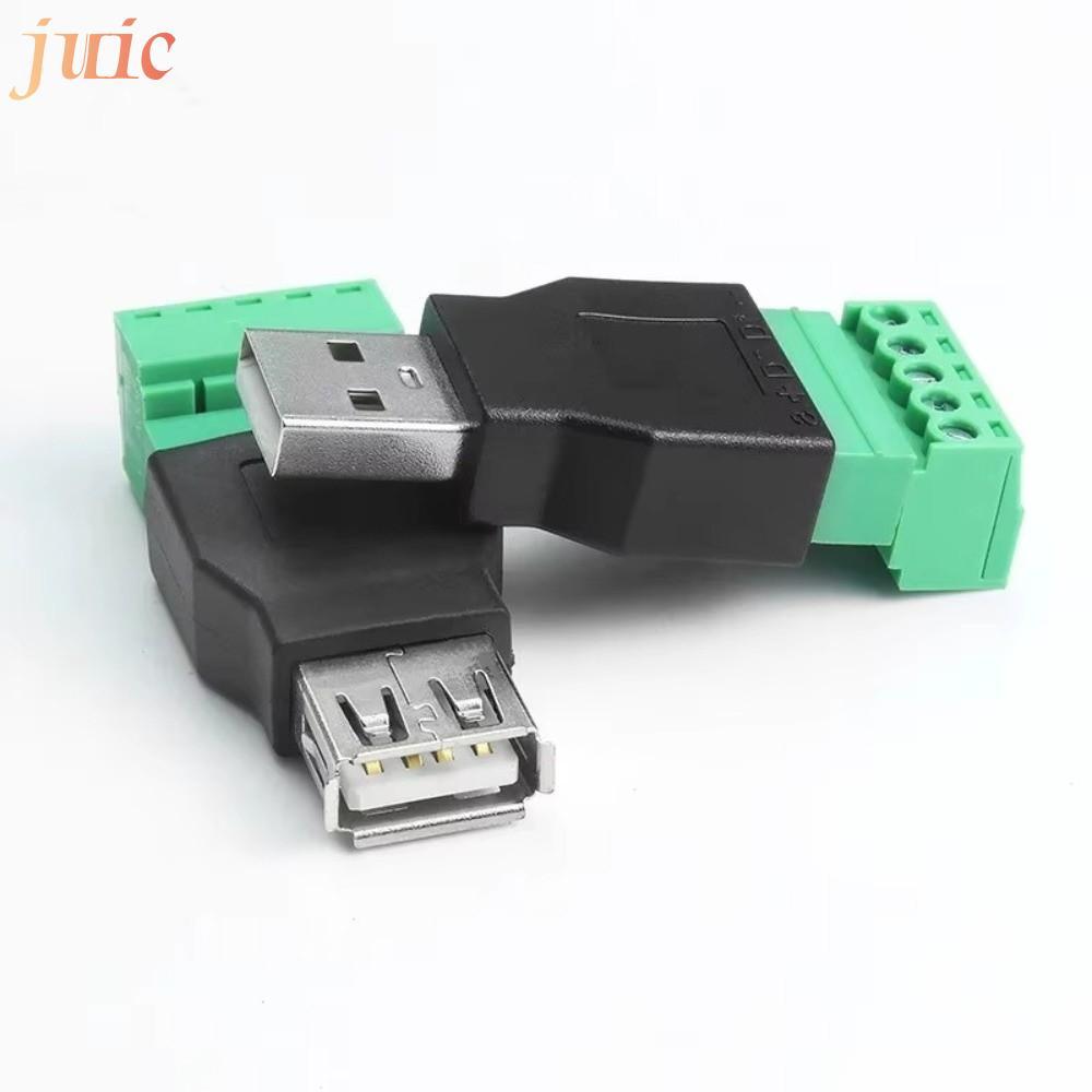 ขั้วต่อ JUIC USB 2.0, หญิง Type A USB Turn Terminal, 5 Pin Shield Screw Terminal Adapter Connector J
