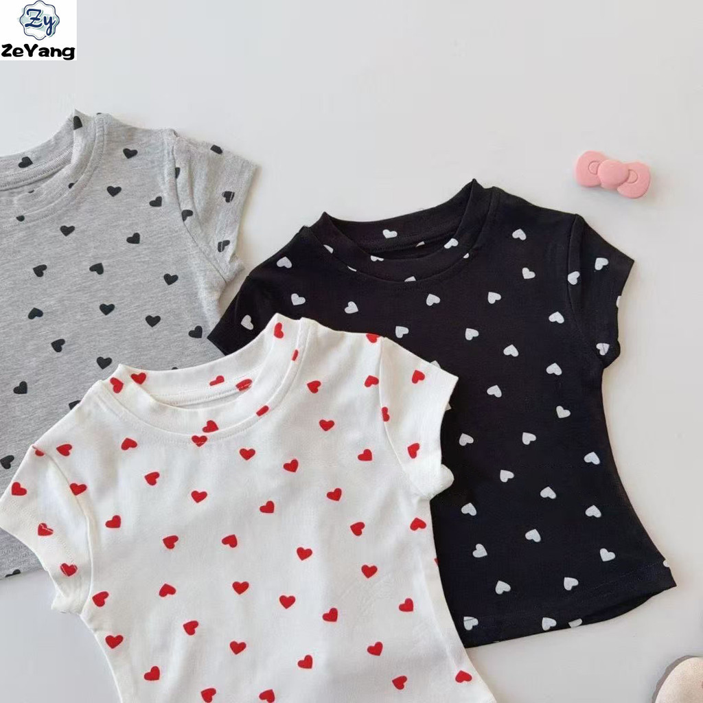 [ZY] เสื้อยืดแขนสั้นสำหรับเด็กและทารก ลายพิมพ์สั้น สไตล์ลำลอง ไซส์หลากหลาย เหมาะสมกับแฟชันเสื้อผ้าเด็ก