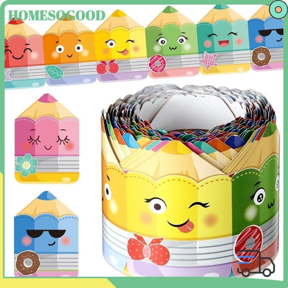 HOMESOGOOD กระดานดํา Bulletin Board Border, 7 ซม.กระดาษขอบกาวในตัว, DIY กระดาษตกแต่งห้องเรียนงานฝีมือทําด้วยมือ