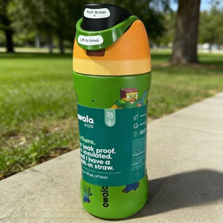 Minecraft Co-Branded Owala Bounce Water Cup 304 สแตนเลสนักเรียนแบบพกพาถ้วยผลไม้กลางแจ้งแบบพกพา Thermos ถ้วย