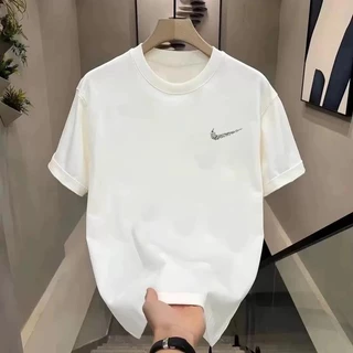2026 แนวโน้มการออกแบบใหม่พิมพ์เสื้อยืด ผ้าฝ้าย 100% 200 กรัมน้ำหนักปอนด์แขนสั้นผู้ชายผู้หญิงคู่เสื้อระบายอากาศสบายสบาย