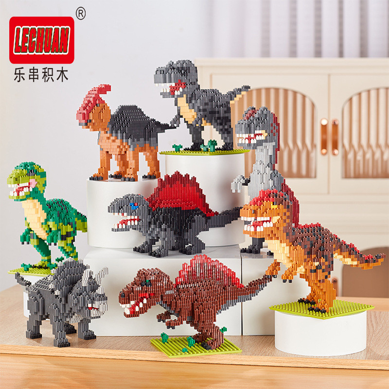 LINKGO LINKGO บล็อกตัวต่อ Tyrannosaurus Rex Tyrannosaurus Triceratops Spinosaurus Rex ไดโนเสาร์ประกอ
