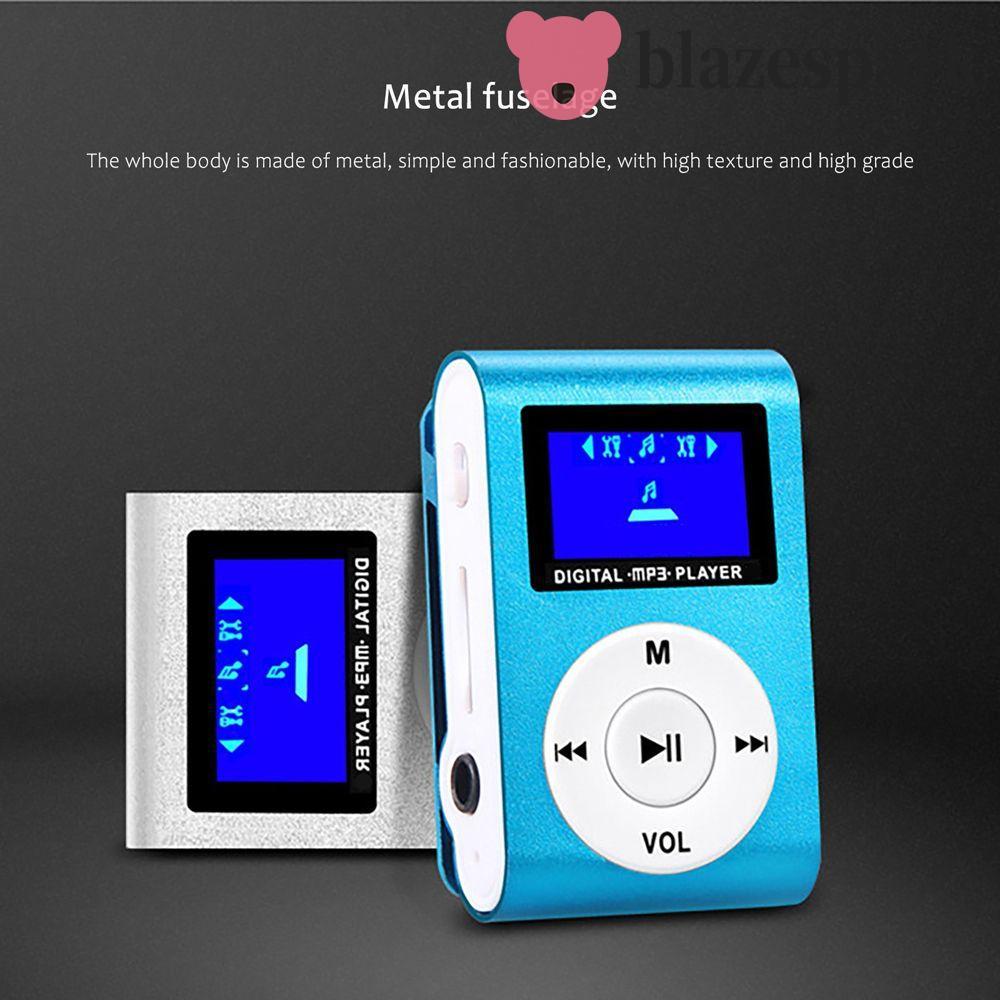 BLAZESPARK MP3 เครื่องเล่นเพลงแฟชั่นแบตเตอรี่ลิเธียมคลิปรองรับ 32GB TF Card เครื่องเล่นเพลงกีฬา