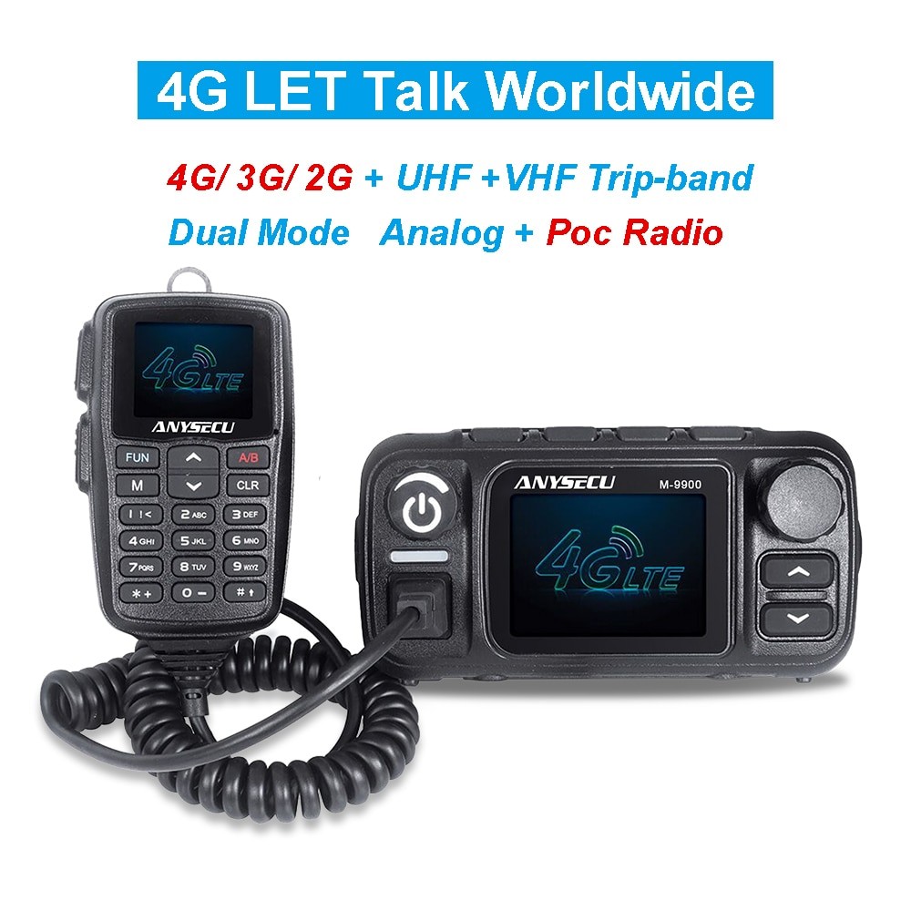 ANYSECU 4G LTE Band และ UHF VHF Dual Band 25W M-9900 Cross Band วิทยุมือถือ M9900 P0C รถ