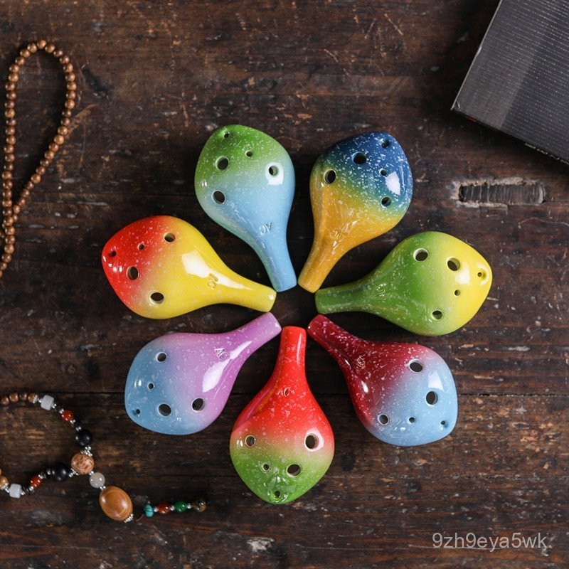 6 Hole Middle C key Ocarina Ceramics Material Starry Sky Ocarina Musical Instruments