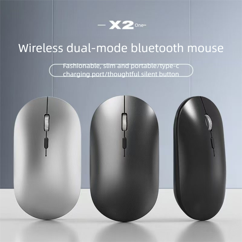 X X2 เมาส์เงียบบลูทูธไร้สายสองโหมดชาร์จ type-c