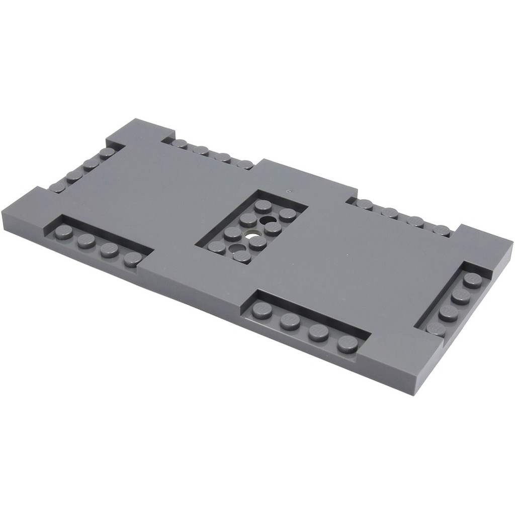 Brick2cube Part - Brick, Modified 8 x 16 x 2/3 with 1 x 4 and 2 x 4 Indentations - 71772