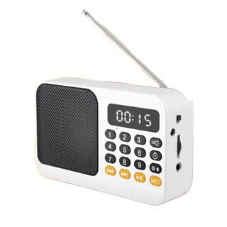 วิทยุพกพา FM ลำโพงวิทยุ USB TF Card เล่น MP3 ชาร์จไฟได้ Portable Radio ไฟ LED