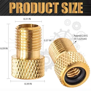 อะแดปเตอร์ ANHUITYJ Presta To Schrader, อะแดปเตอร์วาล์วจักรยานสีทองน้ําหนักเบา, ขั้วต่อวาล์วยางทองแดง