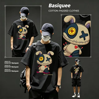 Basi💥เสื้อแฟชั่น เสื้อยืด oversize ผ้าฝ้าย100% แนวสตรีท ไม่ต้องรีดผ้า สวมใส่สบาย ผ้านิ่ม ลาย "HOLIDAY"