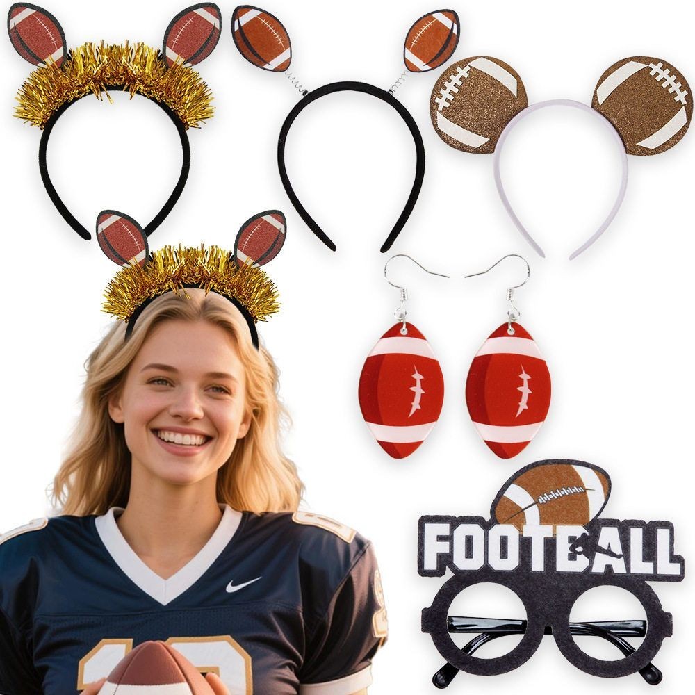 World Cup Rugby Theme Party Supplies Super Bowl พัดลมตกแต่งแถบคาดศีรษะกรอบแว่นตาฟุตบอลอุปกรณ์เสริม#6