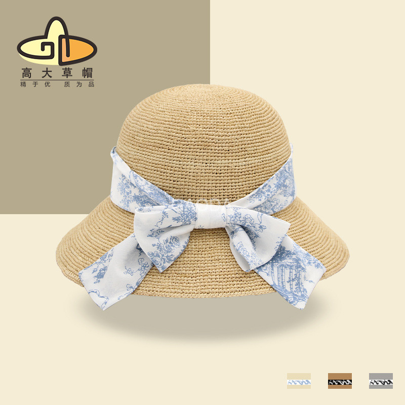 Spot Goods#Summer straw hat, open-top hat, raffia straw hat, women's sports open-top hat, sun protec