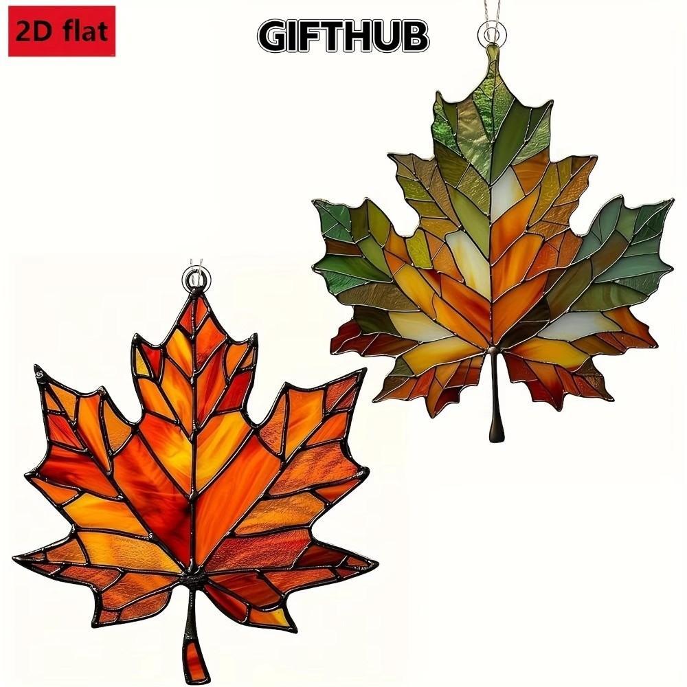 GIFTHUB Maple Leaf Light Catcher, 2D แบนอะคริลิค Maple Leaf แขวนเครื่องประดับ, นํากลับมาใช้ใหม่แขวนผ