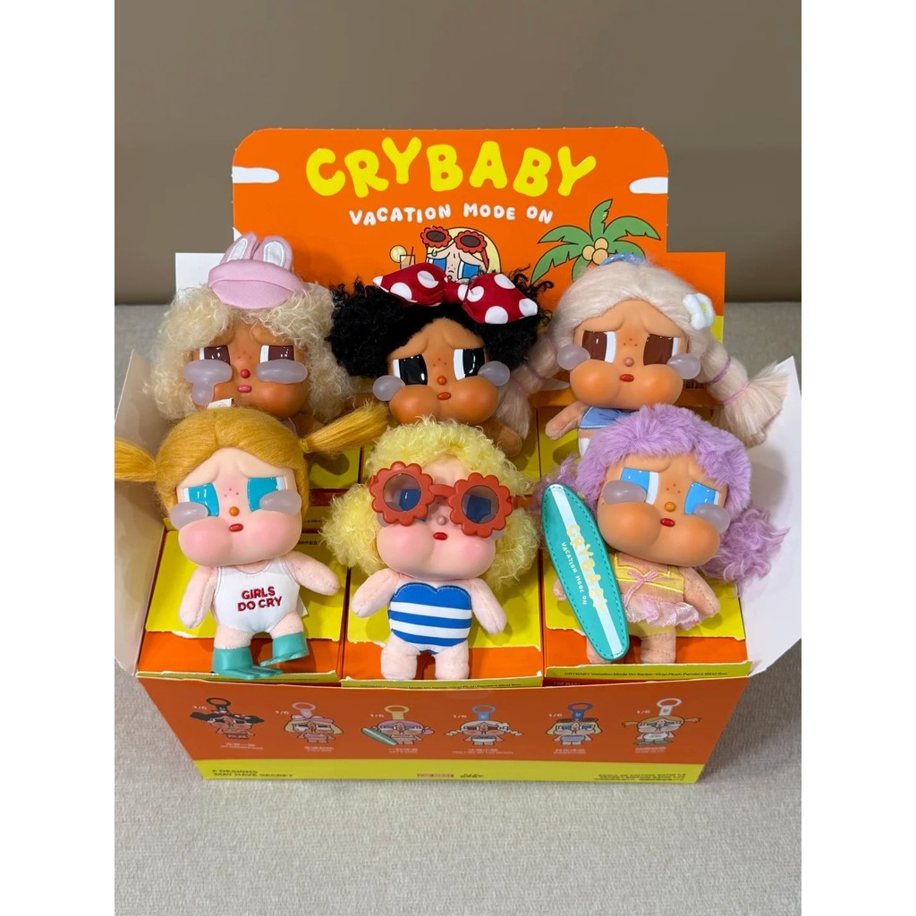100% ของแท้อย่างเป็นทางการPOP MART CRYBABY 2.0 โหมดวันหยุด On Series-Vinyl Plush จี้กล่องตาบอด Secret-MERBABY TEARS