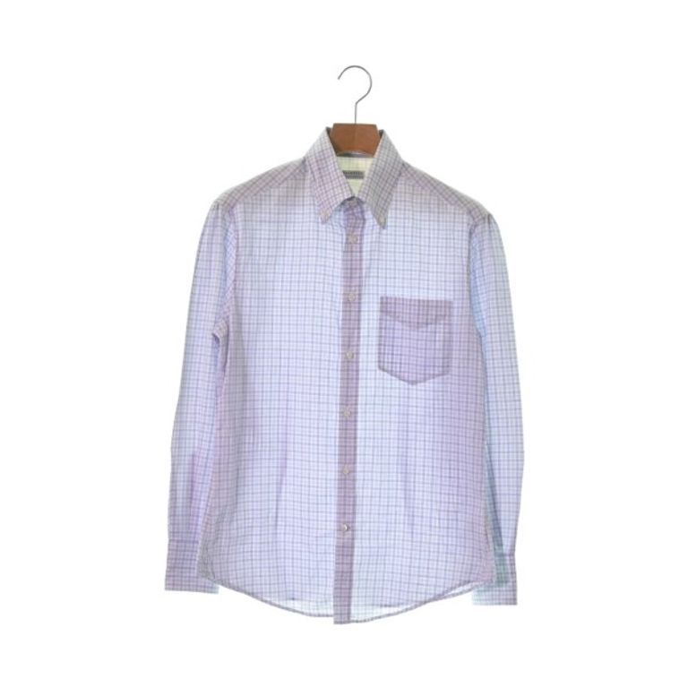 Brunello Cucinelli Nell Shirt White purple light blue Direct from Japan Secondhand