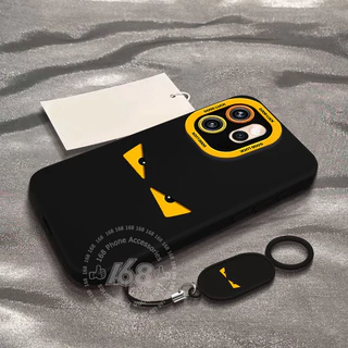 เคส OPPO Reno 16 16F 15 15F 5G เคส OPPO Reno 16 15 Pro Max เคสอีโมจิตลกตาหนูมอนสเตอร์ซิลิโคนอ่อนกันกระแทก พร้อมสายคล้องโทรศัพท์หนังฟรี เคสด้านกันรอยนิ้วมือ