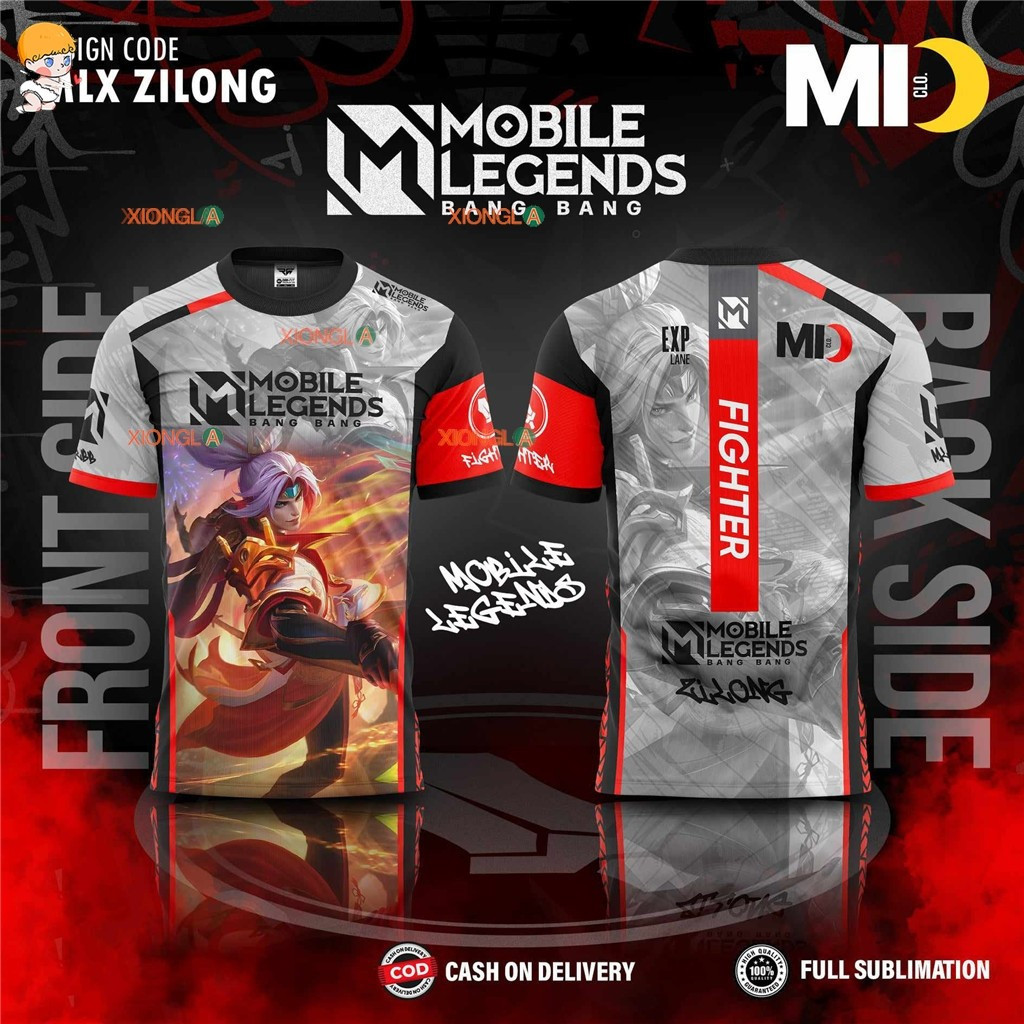 เสื้อยืดโมบายลีกส์ MLBB พร้อมเทคโนโลยีซับลิเมーション สแปนเด็กซ์คุณภาพสูง ปริ้นท์คมชัด