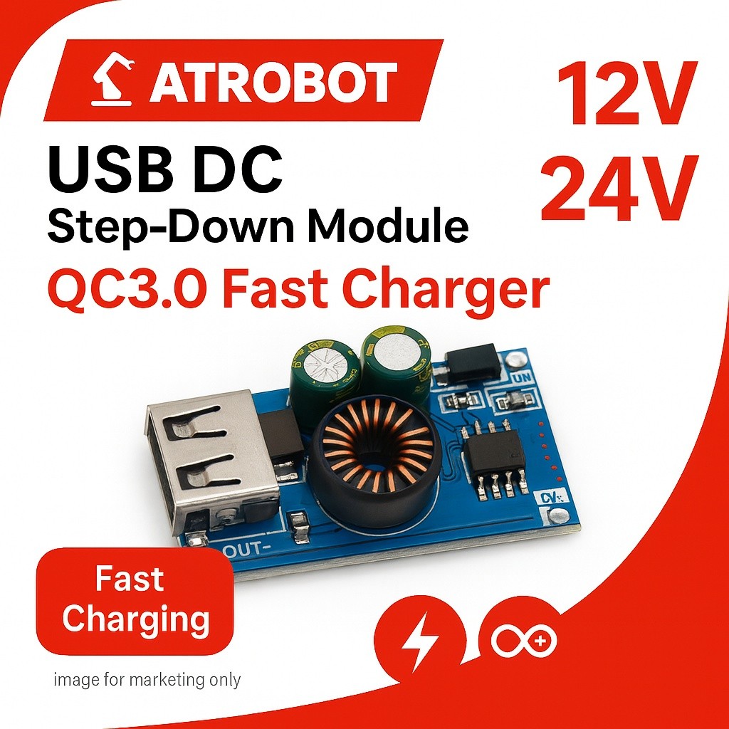 QCMINI USB DC Step-Down โมดูล 6-32V to QC3.0 24W ชาร์จเร็วหลายโปรโตคอล ประหยัดพลังงาน