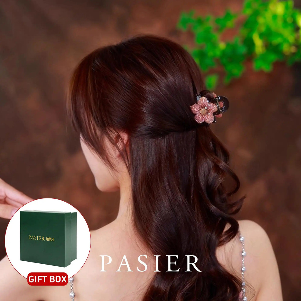 PASIER กิ๊บติดผมฉลามลายดอกไม้ฤดูร้อนวัสดุอะคริลิคเกรดสูงดีไซน์มูลค่าสูงหรูหราเครื่องประดับผมแฟชั่นทุกวัน FS9416